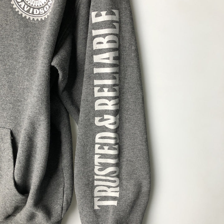 Harley-Davidson Fire Pattern Lizard Pattern Full-Zip Hoodie, Men's Size L cotton Charcoal Vintage Second Hand