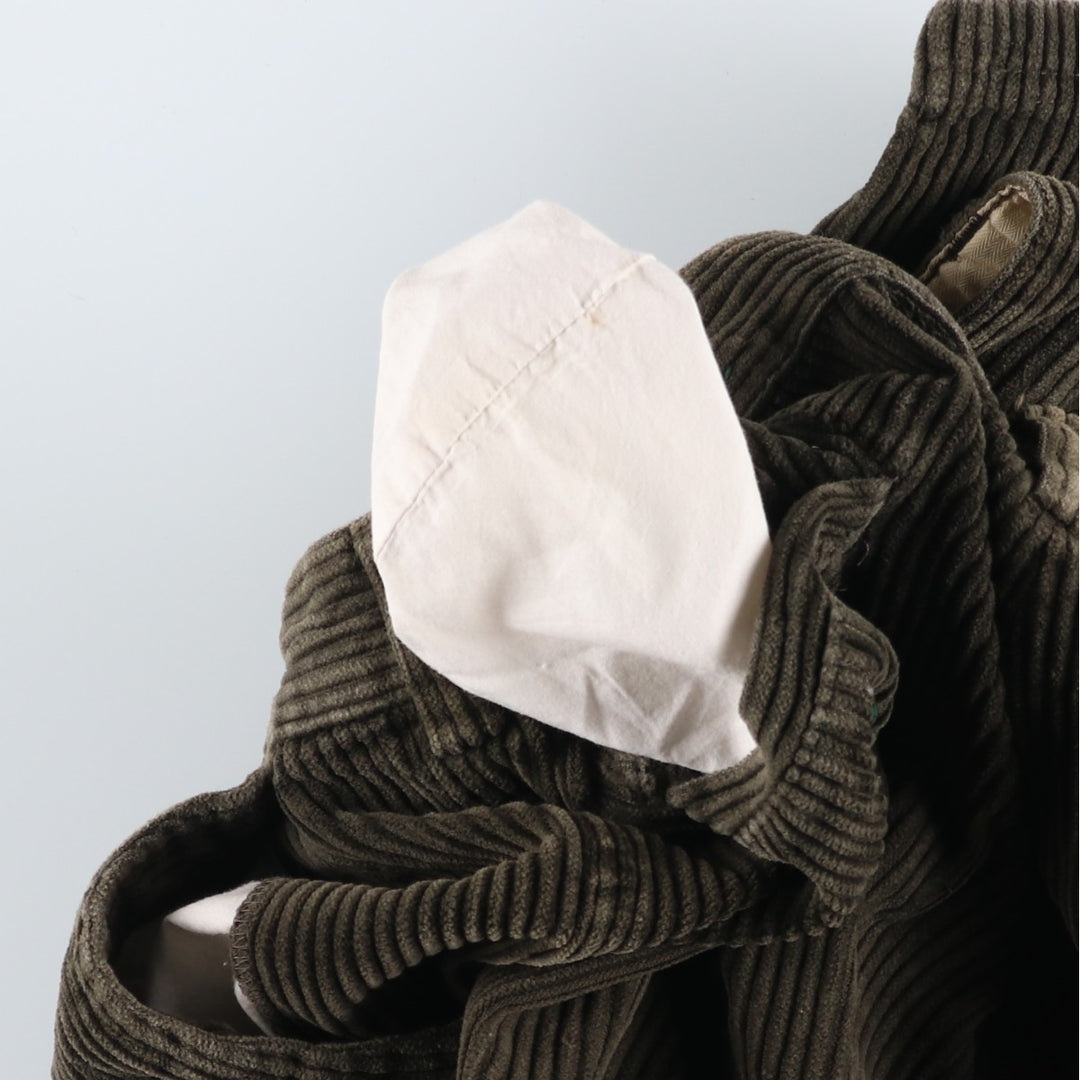 CAMBRIDGE Wide-Ribbed Two-Pleated Corduroy Pants, Men's, Size 34 cotton Khaki type Vintage Second Hand