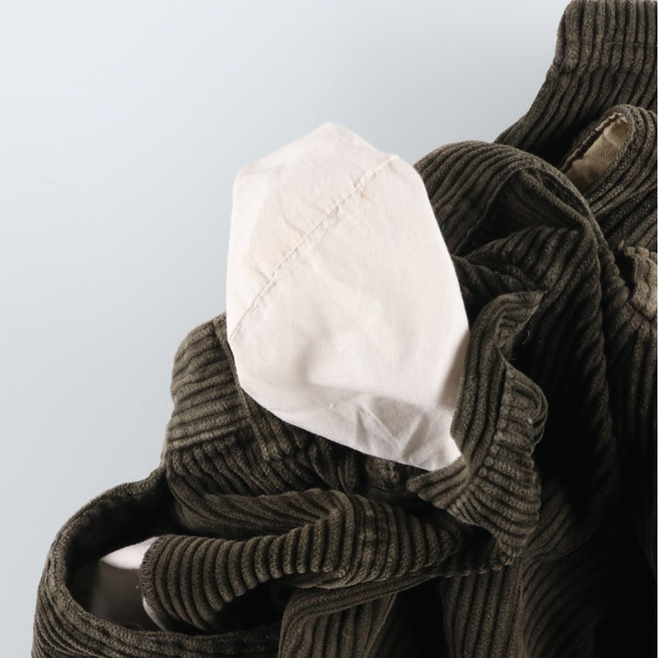 CAMBRIDGE Wide-Ribbed Two-Pleated Corduroy Pants, Men's, Size 34 cotton Khaki type Vintage Second Hand