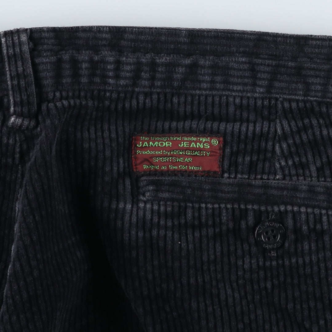 JAMOR JEANS Two-pleat Corduroy Pants Men's Size W34 cotton black type Vintage Second Hand