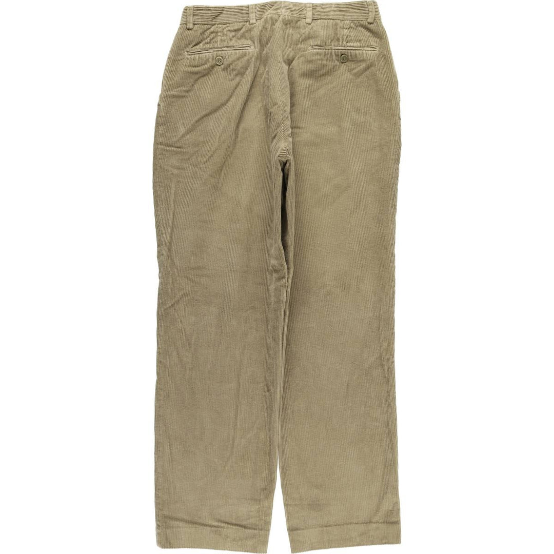 Tailor and Son Two-Pleated Wide-Rib Corduroy Pants, Made in Italy, Men's Size W31 cotton Khaki type Vintage Second Hand