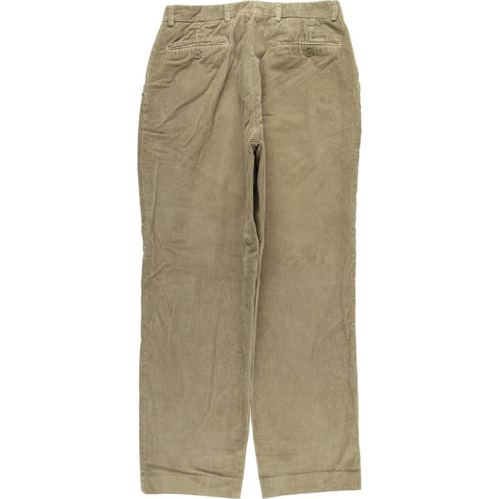 Tailor and Son Two-Pleated Wide-Rib Corduroy Pants, Made in Italy, Men's Size W31 cotton Khaki type Vintage Second Hand