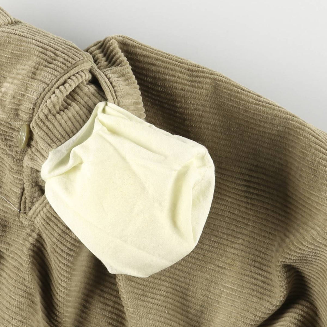 Tailor and Son Two-Pleated Wide-Rib Corduroy Pants, Made in Italy, Men's Size W31 cotton Khaki type Vintage Second Hand