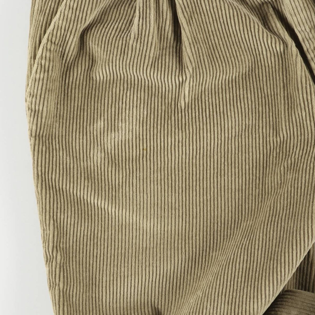 Tailor and Son Two-Pleated Wide-Rib Corduroy Pants, Made in Italy, Men's Size W31 cotton Khaki type Vintage Second Hand