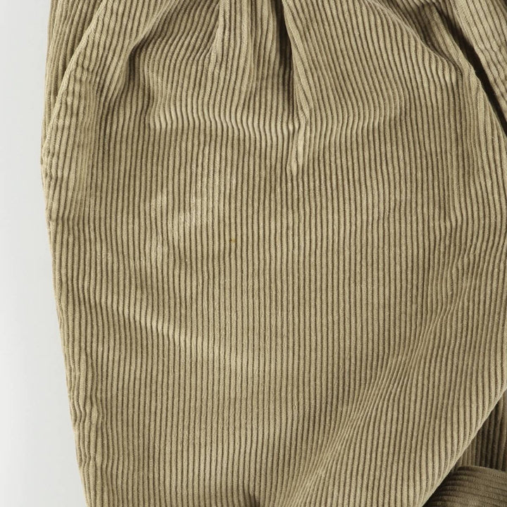 Tailor and Son Two-Pleated Wide-Rib Corduroy Pants, Made in Italy, Men's Size W31 cotton Khaki type Vintage Second Hand