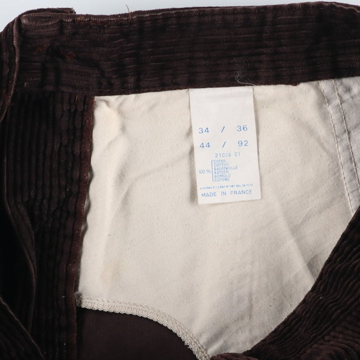 Vintage 60s-70'S New Man Wide-Ribbed Corduroy Pants, Made in France, Men's Size 34 cotton brown type Vintage Second Hand
