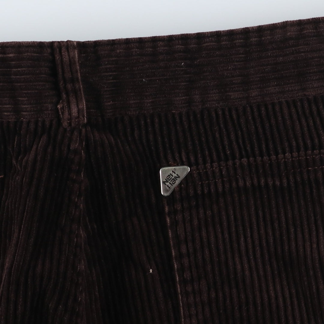 Vintage 60s-70'S New Man Wide-Ribbed Corduroy Pants, Made in France, Men's Size 34 cotton brown type Vintage Second Hand