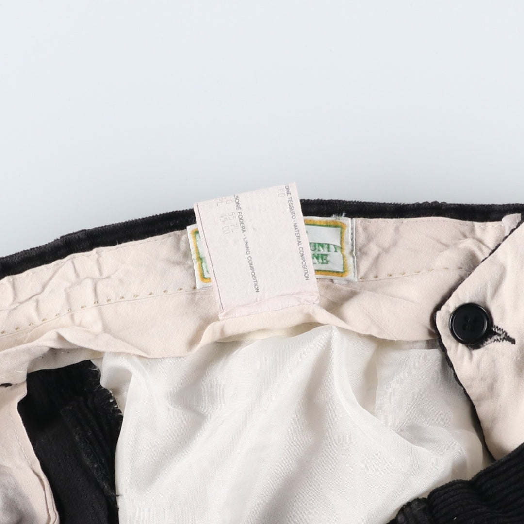 VELLUTO DUCA VISCONTI DI MODRONE corduroy pants, made in Italy, men's size W33 cotton black type Vintage Second Hand