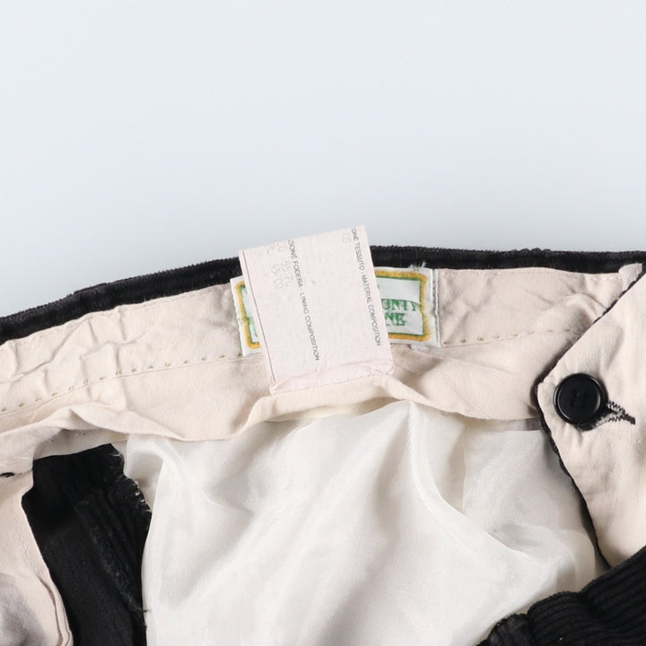 VELLUTO DUCA VISCONTI DI MODRONE corduroy pants, made in Italy, men's size W33 cotton black type Vintage Second Hand