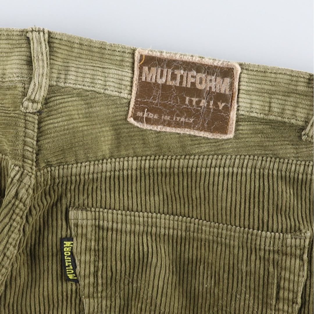 MULTIFORM Corduroy Pants, Made in Italy, Men's, Size W36 unclear Khaki type Vintage Second Hand