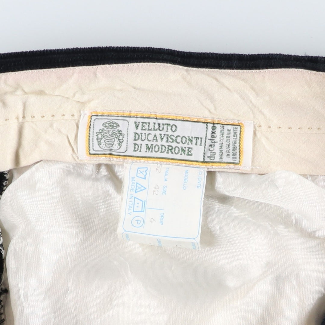 VELLUTO DUCA VISCONTI DI MODRONE corduroy pants, made in Italy, men's size W34 cotton navy blue type Vintage Second Hand