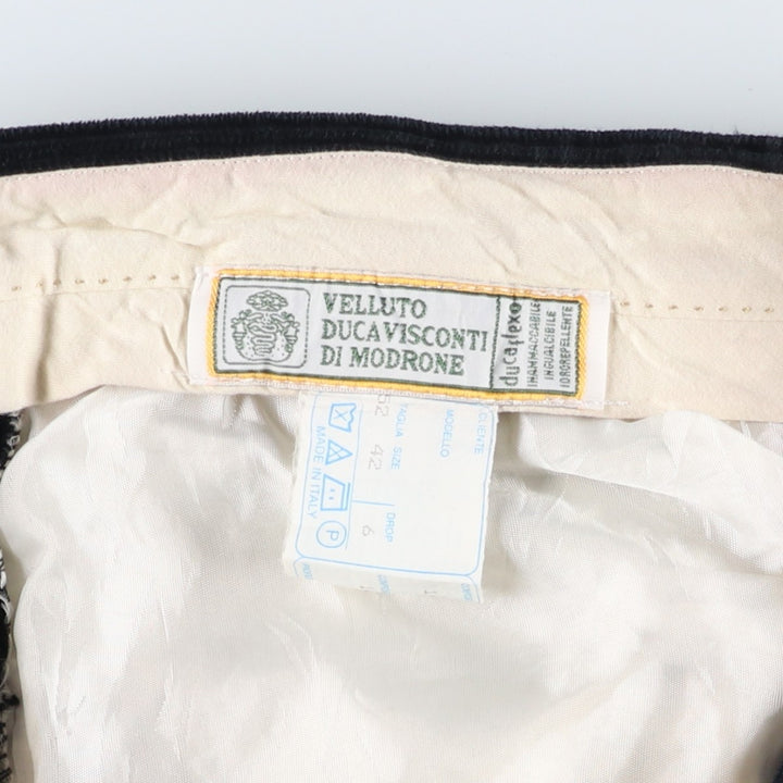 VELLUTO DUCA VISCONTI DI MODRONE corduroy pants, made in Italy, men's size W34 cotton navy blue type Vintage Second Hand