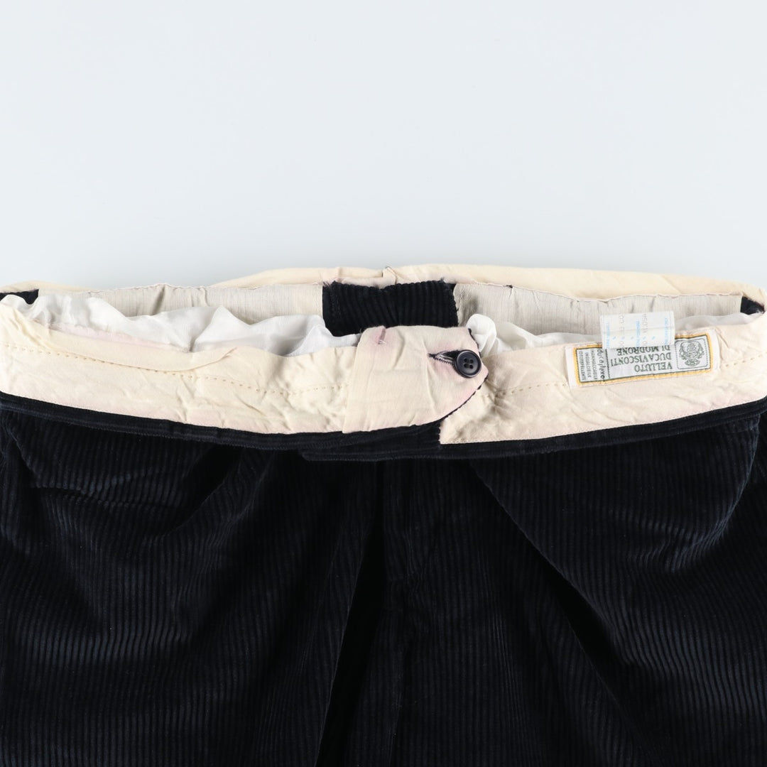 VELLUTO DUCA VISCONTI DI MODRONE corduroy pants, made in Italy, men's size W34 cotton navy blue type Vintage Second Hand