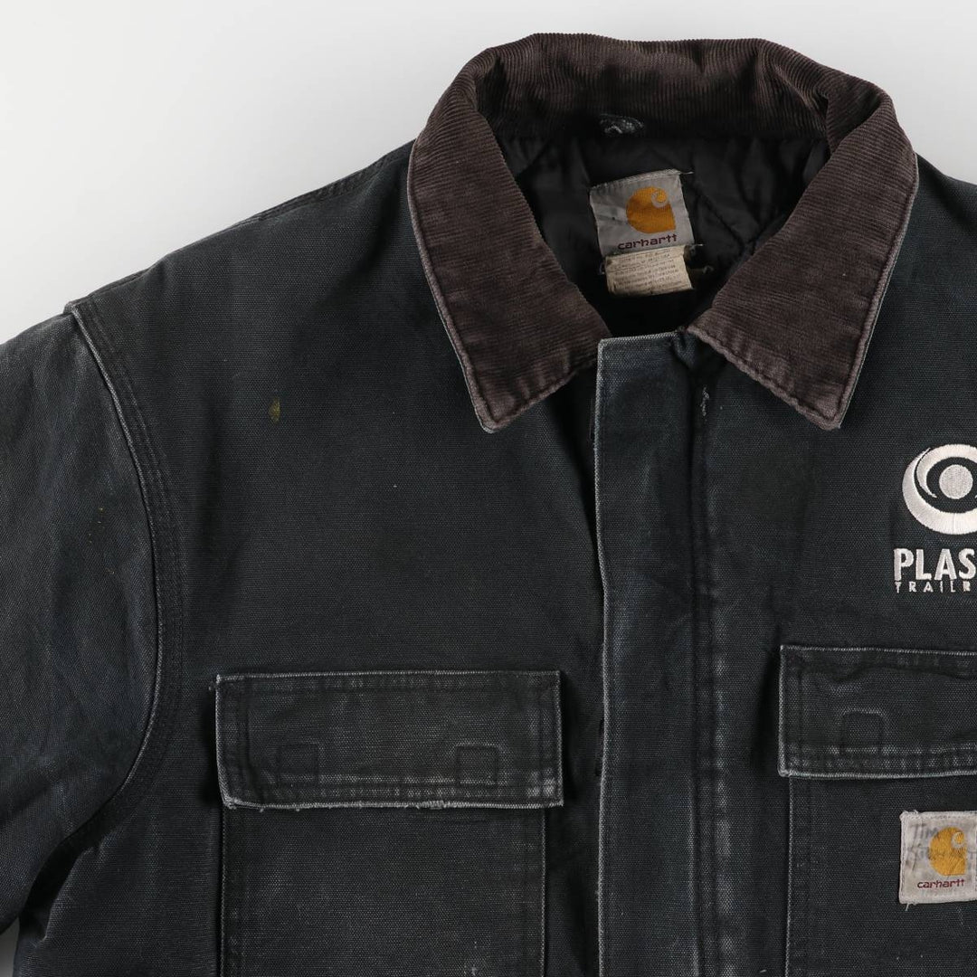 2000'S Carhartt Traditional Padded Duck Work Jacket, Made in USA, Men's Size L cotton Green type dark green Vintage Second Hand