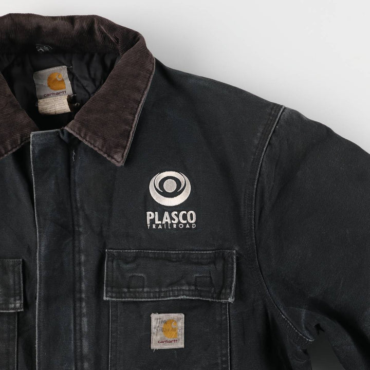 2000'S Carhartt Traditional Padded Duck Work Jacket, Made in USA, Men's Size L cotton Green type dark green Vintage Second Hand