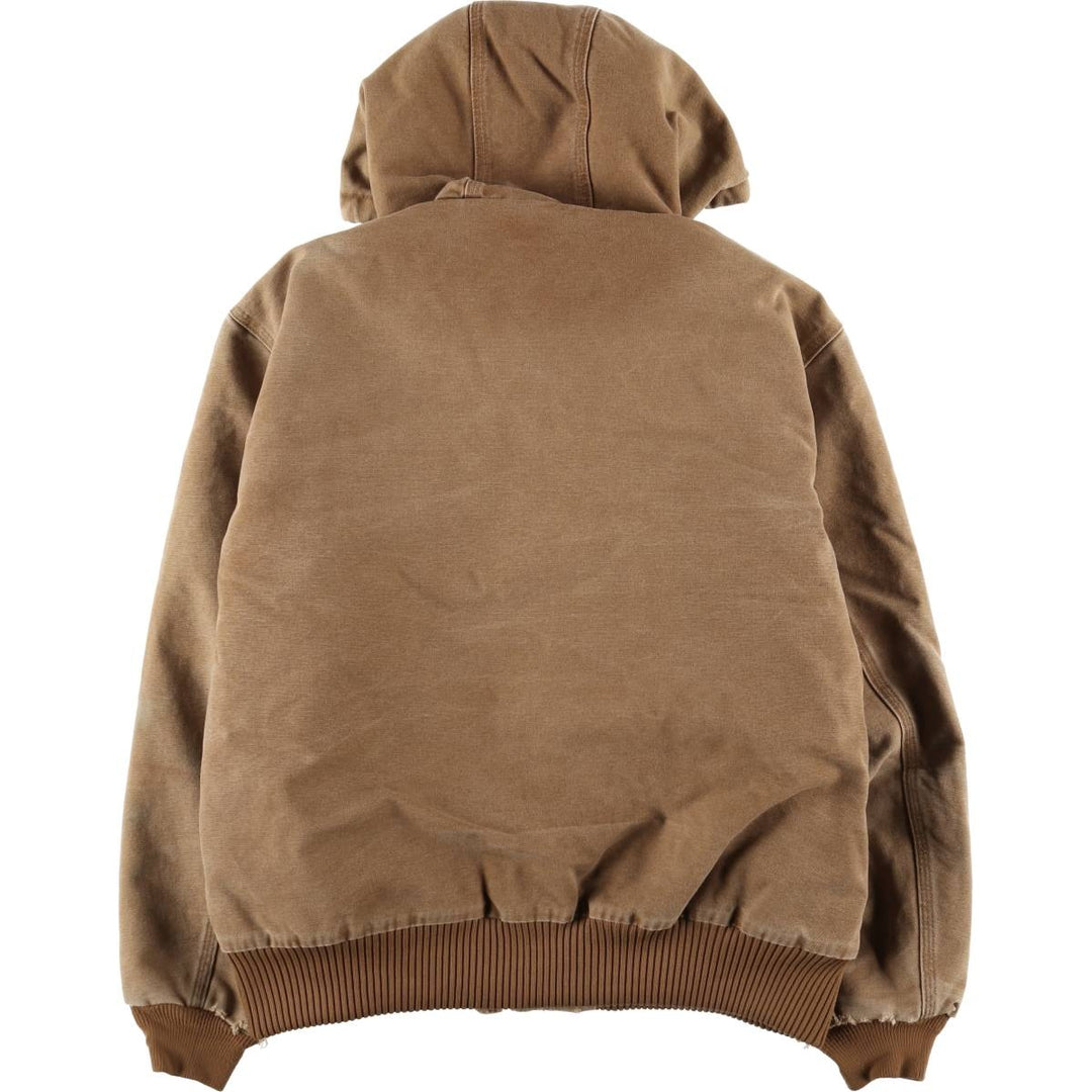 00'S Carhartt Active Jacket, Padded Duck Full Zip Hoodie, Men's Size L cotton brown type Vintage Second Hand