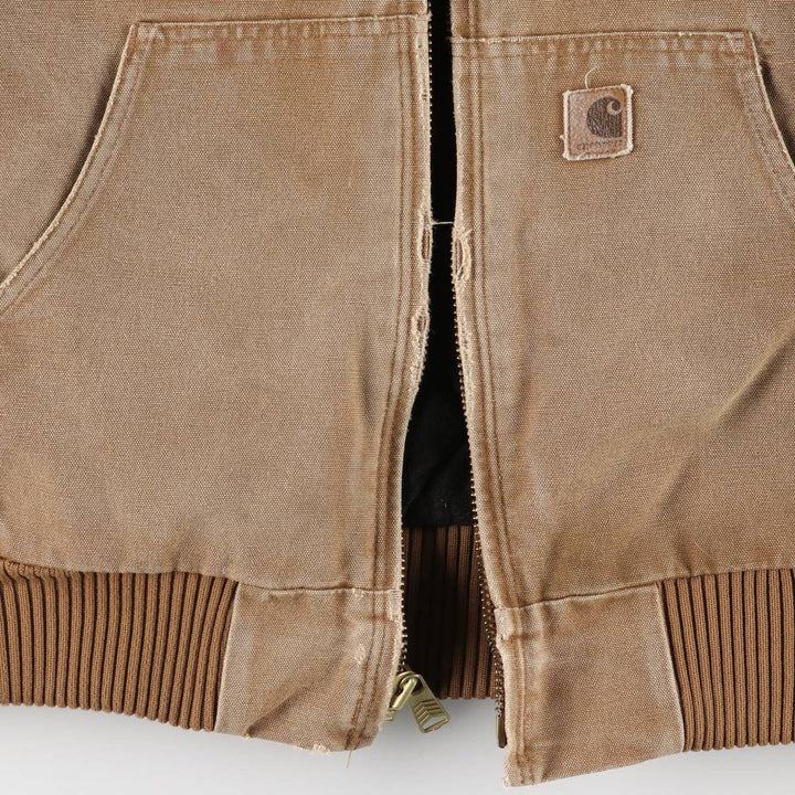 00'S Carhartt Active Jacket, Padded Duck Full Zip Hoodie, Men's Size L cotton brown type Vintage Second Hand