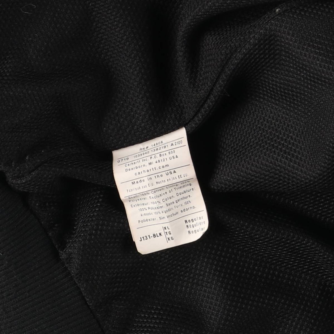 Carhartt Active Jacket Duck Full Zip Parka Made in USA Men's XL cotton black type Vintage Second Hand