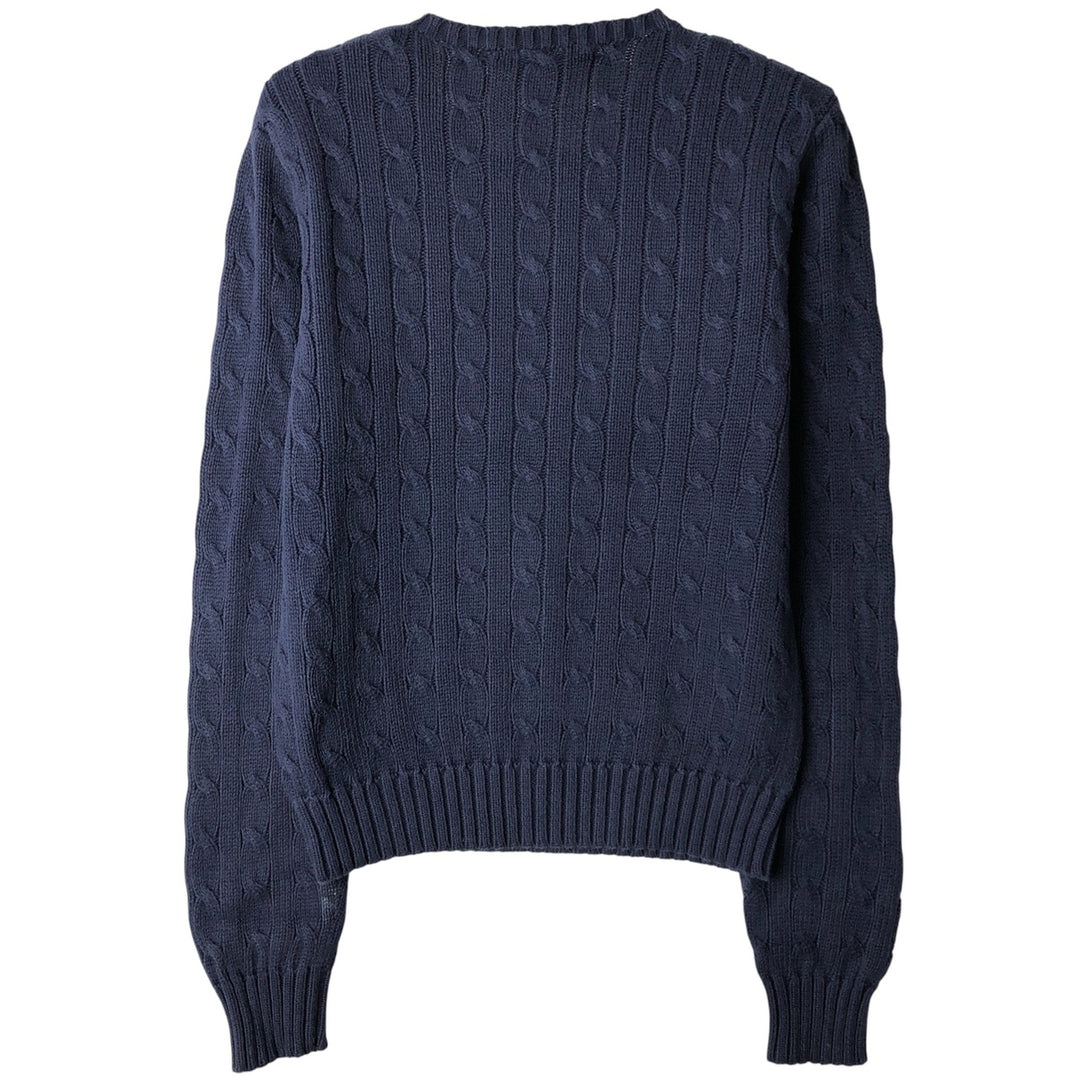 Ralph Lauren RALPH LAUREN SPORT cable knit cotton sweater, women's size S cotton navy blue type Vintage Second Hand