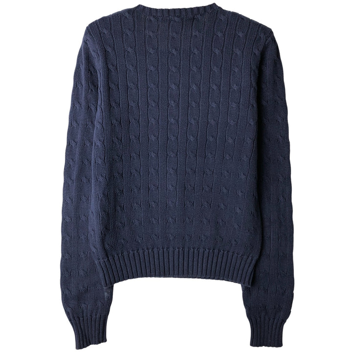 Ralph Lauren RALPH LAUREN SPORT cable knit cotton sweater, women's size S cotton navy blue type Vintage Second Hand
