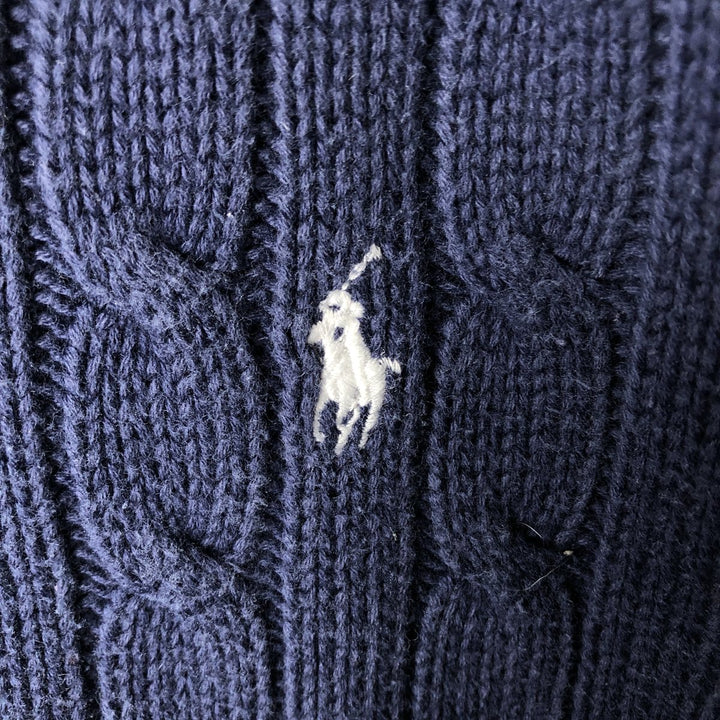 Ralph Lauren RALPH LAUREN SPORT cable knit cotton sweater, women's size S cotton navy blue type Vintage Second Hand