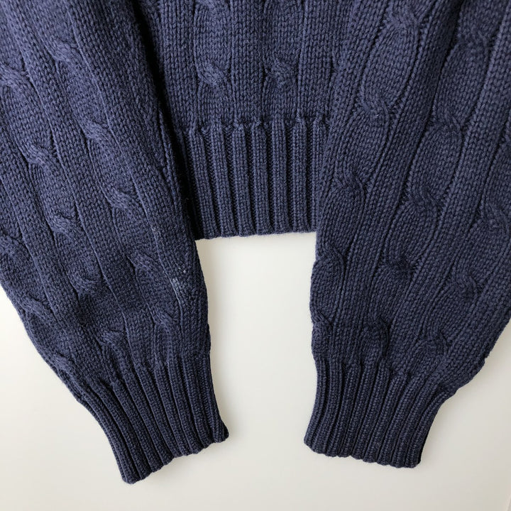 Ralph Lauren RALPH LAUREN SPORT cable knit cotton sweater, women's size S cotton navy blue type Vintage Second Hand