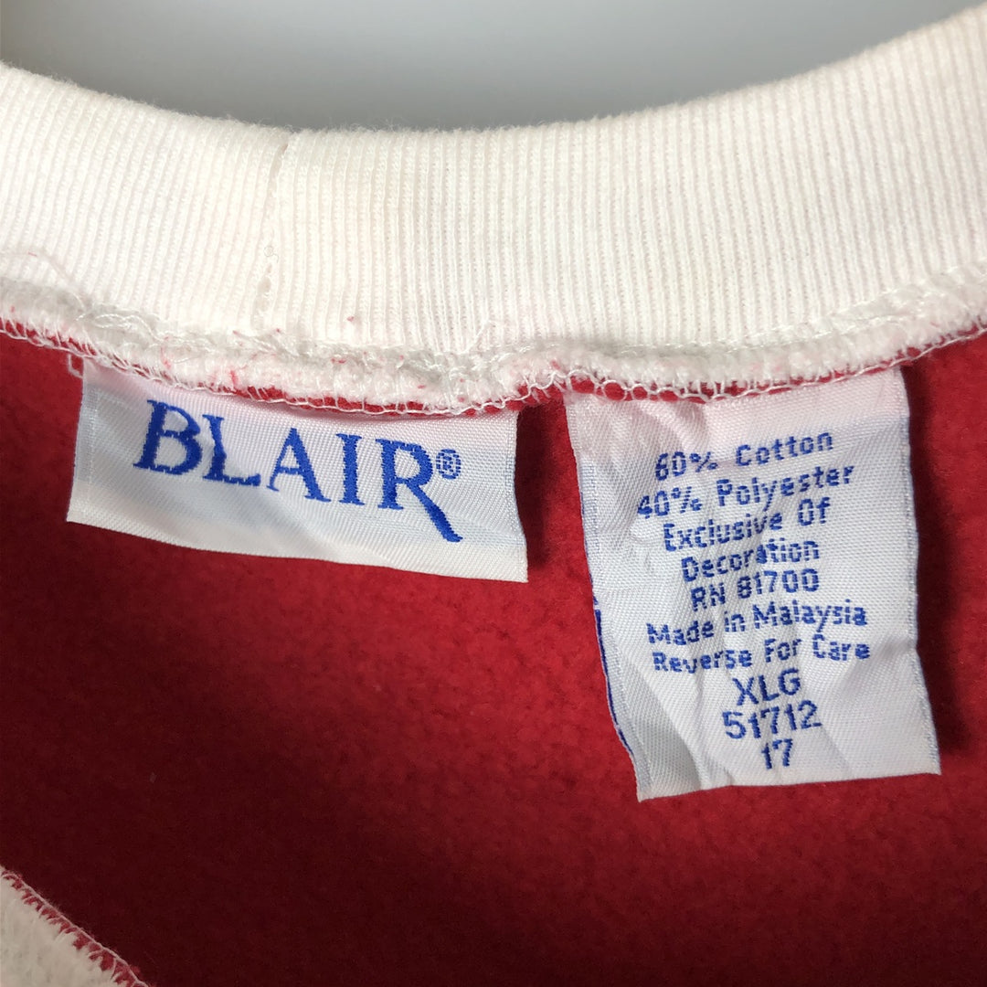 Vintage 90'S BLAIR Snowman Pattern Sweatshirt, Women's, Size XL cotton red type Vintage Second Hand