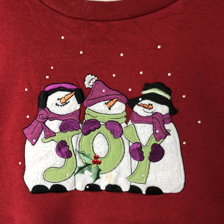Vintage 90'S BLAIR Snowman Pattern Sweatshirt, Women's, Size XL cotton red type Vintage Second Hand