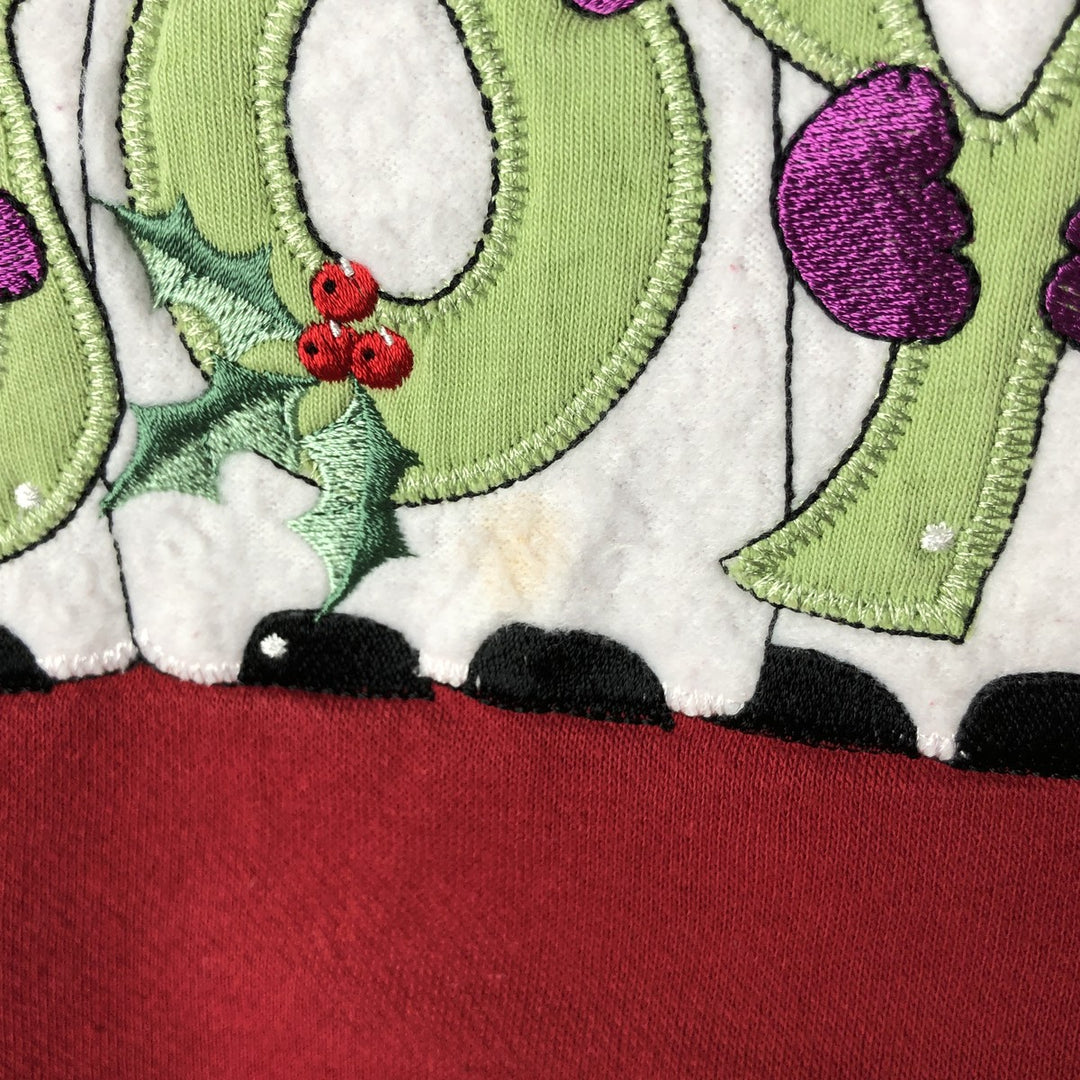 Vintage 90'S BLAIR Snowman Pattern Sweatshirt, Women's, Size XL cotton red type Vintage Second Hand