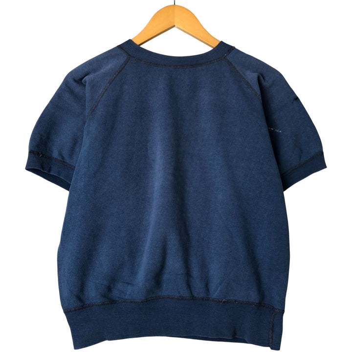 Vintage short-sleeved college sweatshirt with a triple print, size L, for women. unclear blue type Vintage Second Hand