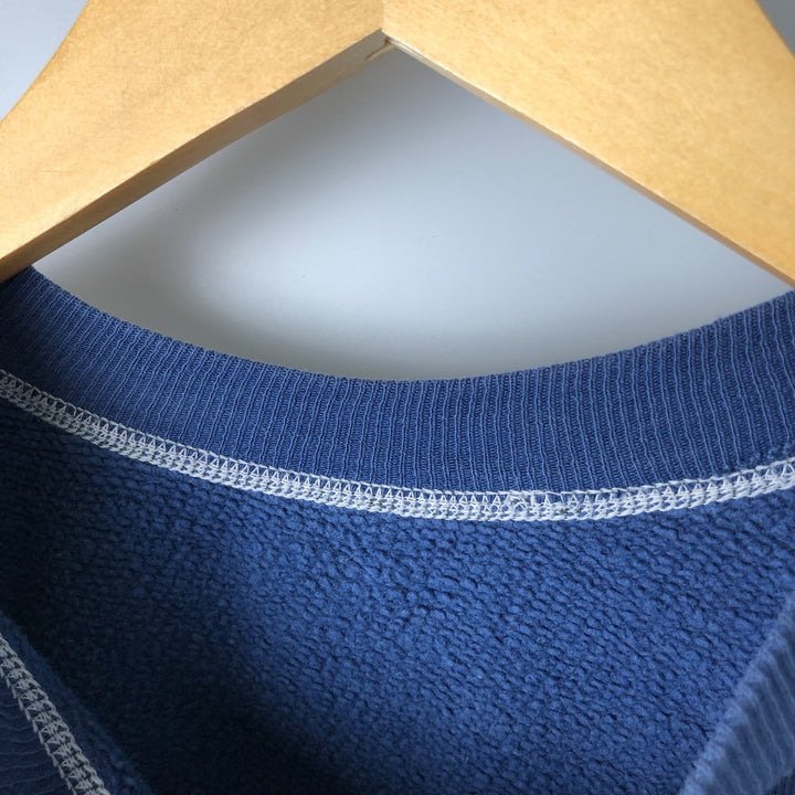 Vintage short-sleeved college sweatshirt with a triple print, size L, for women. unclear blue type Vintage Second Hand