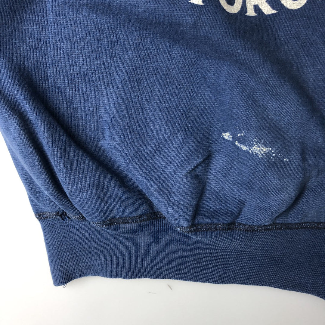 Vintage short-sleeved college sweatshirt with a triple print, size L, for women. unclear blue type Vintage Second Hand