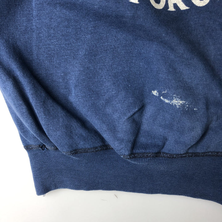 Vintage short-sleeved college sweatshirt with a triple print, size L, for women. unclear blue type Vintage Second Hand