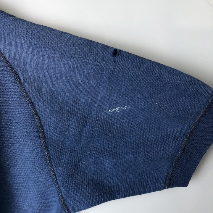 Vintage short-sleeved college sweatshirt with a triple print, size L, for women. unclear blue type Vintage Second Hand