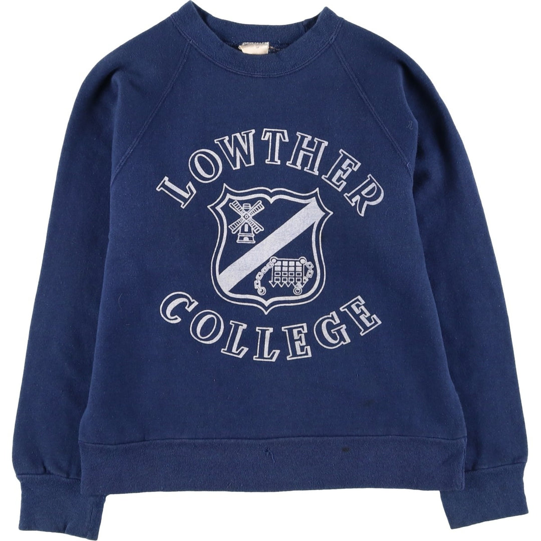 Vintage triple print college sweatshirt, size S, women's cotton navy blue type Vintage Second Hand