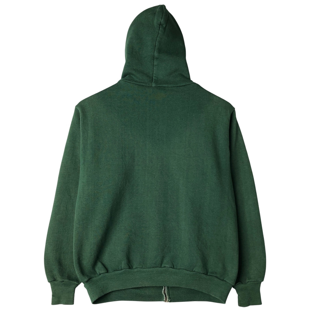 Vintage 60s-70'S full-zip sweatshirt hoodie, made in the USA, size M. polyester green type Vintage Second Hand