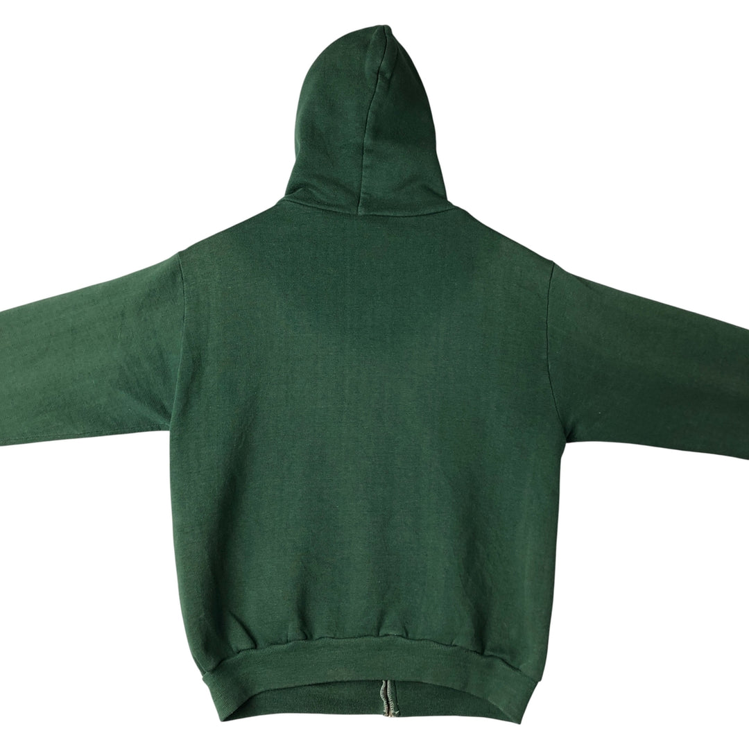 Vintage 60s-70'S full-zip sweatshirt hoodie, made in the USA, size M. polyester green type Vintage Second Hand