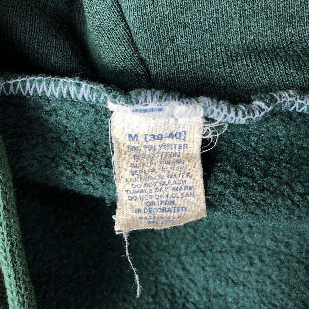 Vintage 60s-70'S full-zip sweatshirt hoodie, made in the USA, size M. polyester green type Vintage Second Hand