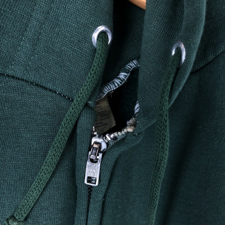 Vintage 60s-70'S full-zip sweatshirt hoodie, made in the USA, size M. polyester green type Vintage Second Hand