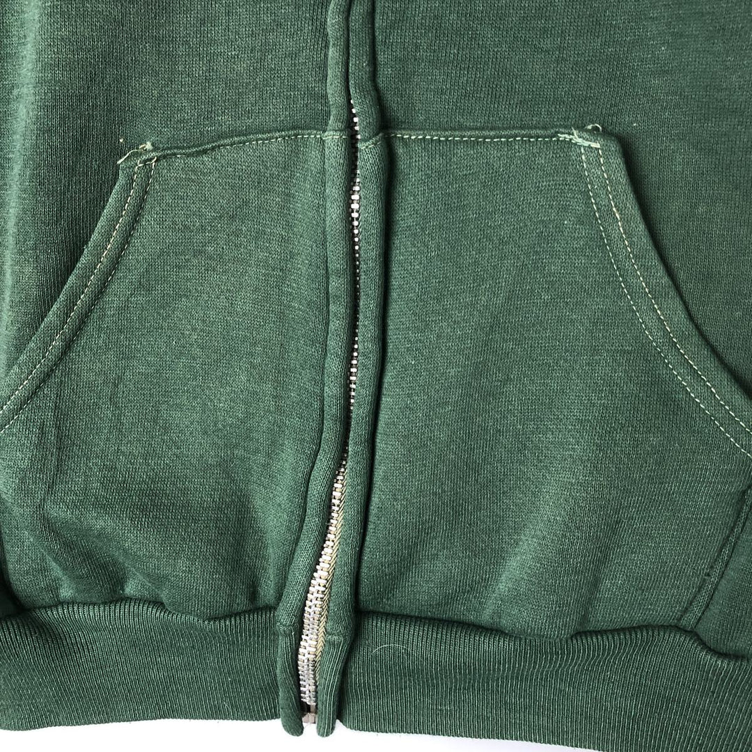 Vintage 60s-70'S full-zip sweatshirt hoodie, made in the USA, size M. polyester green type Vintage Second Hand