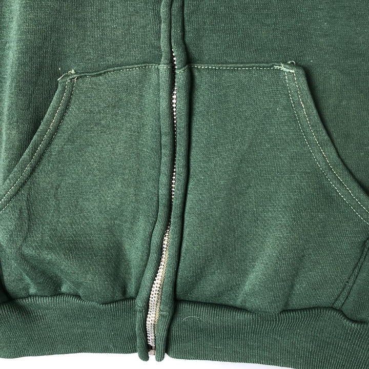 Vintage 60s-70'S full-zip sweatshirt hoodie, made in the USA, size M. polyester green type Vintage Second Hand