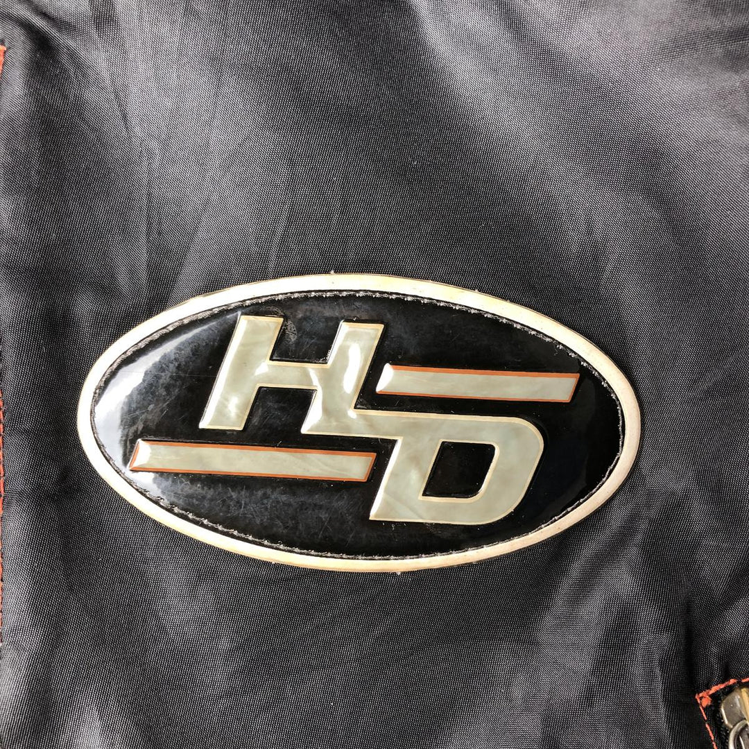 Harley-Davidson Padded Nylon Racing Jacket, Women's Size Medium genuine leather black type Vintage Second Hand