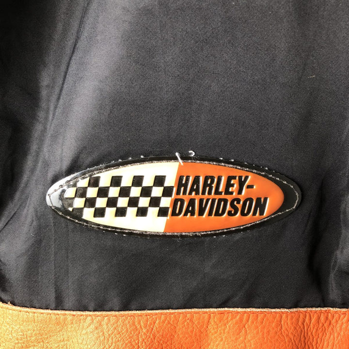 Harley-Davidson Padded Nylon Racing Jacket, Women's Size Medium genuine leather black type Vintage Second Hand