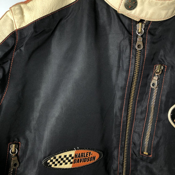 Harley-Davidson Padded Nylon Racing Jacket, Women's Size Medium genuine leather black type Vintage Second Hand