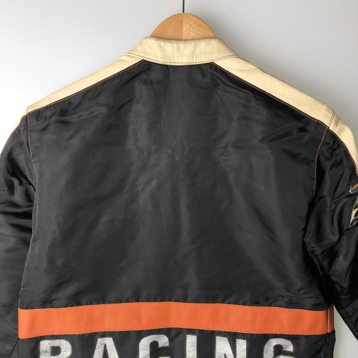 Harley-Davidson Padded Nylon Racing Jacket, Women's Size Medium genuine leather black type Vintage Second Hand