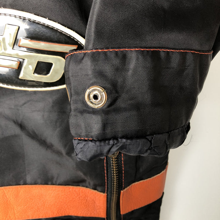 Harley-Davidson Padded Nylon Racing Jacket, Women's Size Medium genuine leather black type Vintage Second Hand