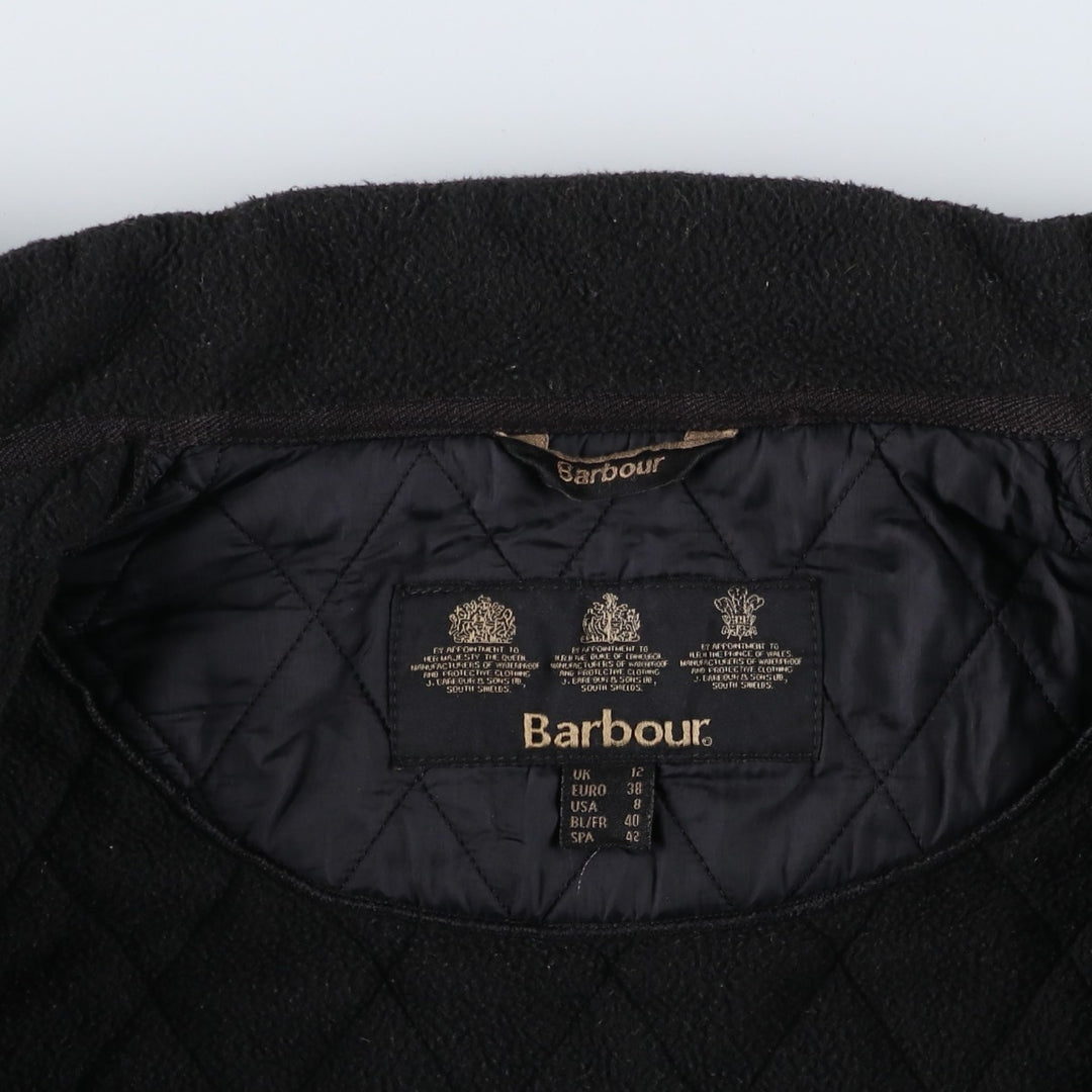 00'S Barbour quilted puffer jacket, women's size L unclear black type Vintage Second Hand