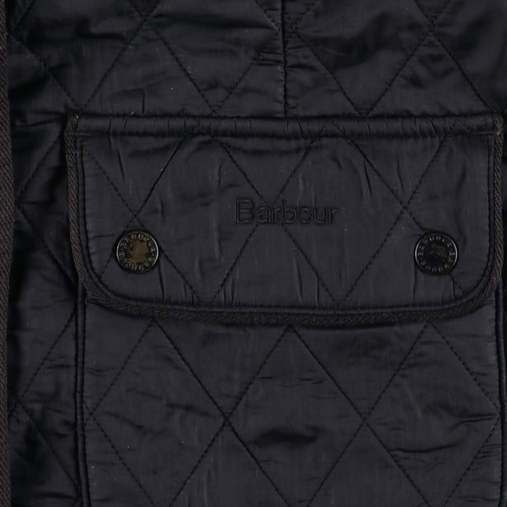 00'S Barbour quilted puffer jacket, women's size L unclear black type Vintage Second Hand