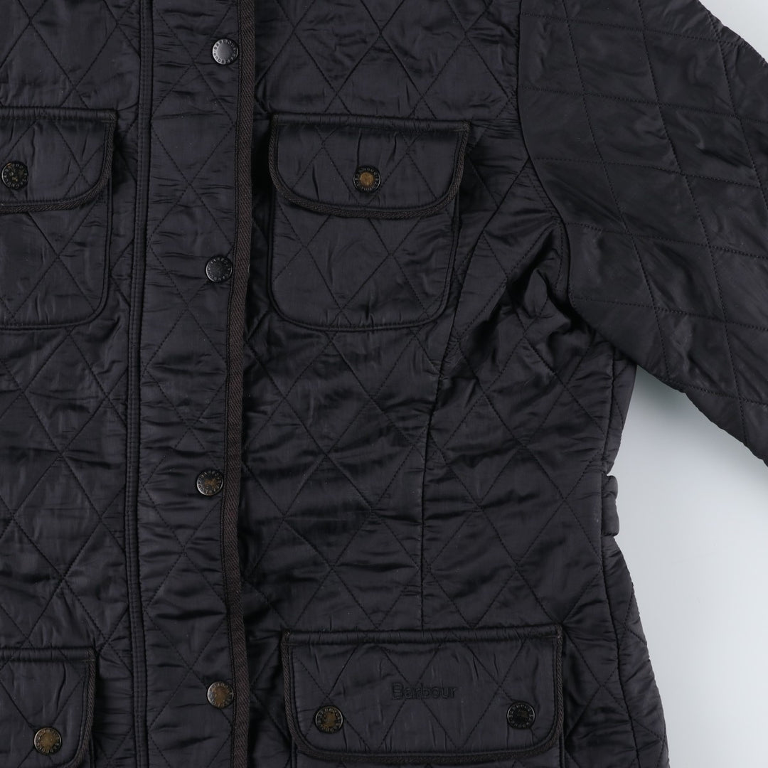 00'S Barbour quilted puffer jacket, women's size L unclear black type Vintage Second Hand
