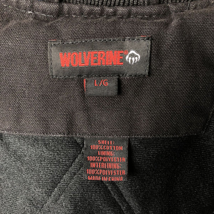 Wolverine padded duck vest, men's size L cotton black type Vintage Second Hand